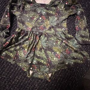 Little Crowns & Capes 6-12M Bamboo Holiday Dress Bodysuit